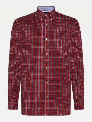 tommy hilfiger red check shirt