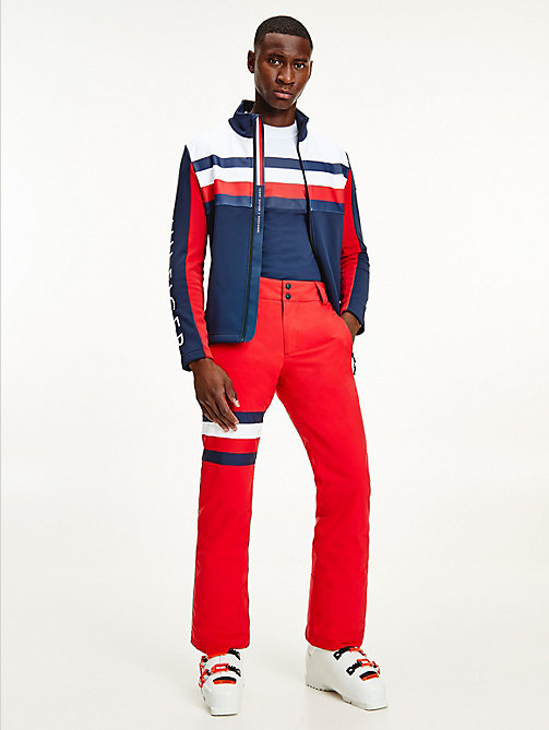 red rossignol signature detail stretch ski trousers for men tommy hilfiger