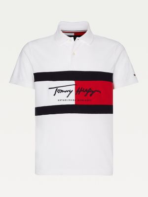 white hilfiger polo