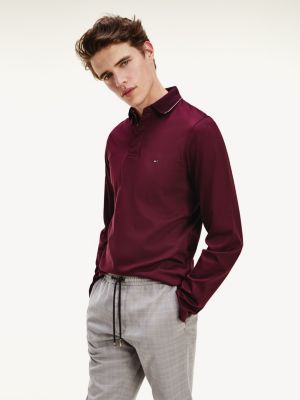 slim fit long sleeve polo shirt