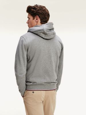 tommy hilfiger zip tape contrast hoodie