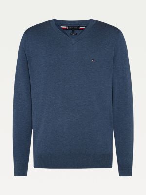 tommy hilfiger cotton silk v neck