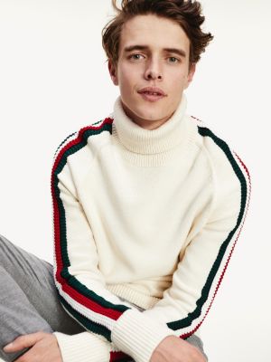 white fluffy roll neck jumper