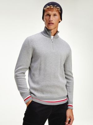 tommy hilfiger grey half zip