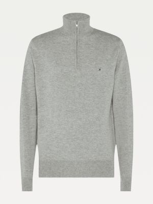 tommy hilfiger grey half zip