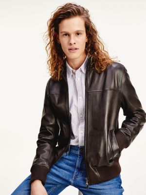 tommy hilfiger leather jacket mens