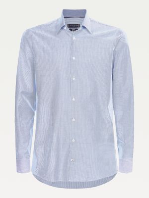TH Flex Pinstripe Slim Fit Shirt | BLUE 