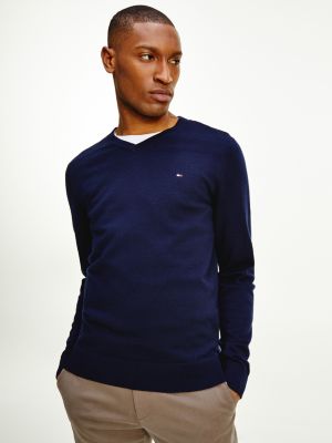 tommy hilfiger v neck jumper mens