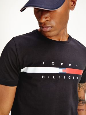 Organic Cotton Signature Tape Logo T-Shirt | BLACK | Tommy Hilfiger