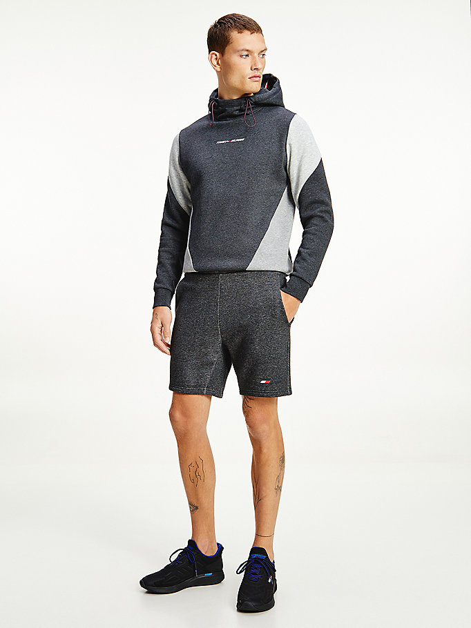 grey sport th cool flex fleece shorts for men tommy hilfiger
