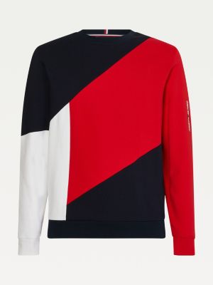 Svitshot S Effektom Cvetovyh Blokov Sinij Tommy Hilfiger