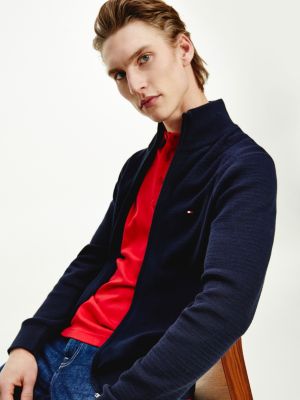 tommy hilfiger structured zip jumper