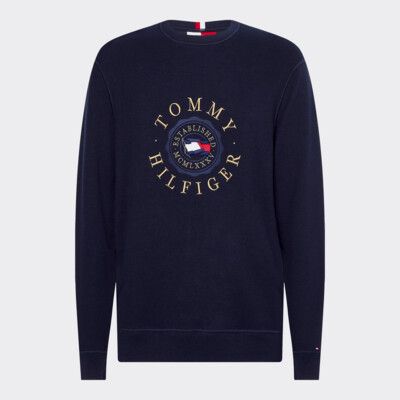 Dzhemper S Vyshitym Logotipom Sinij Tommy Hilfiger