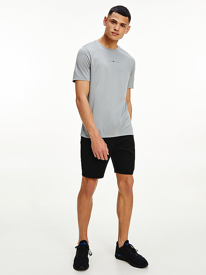 grey shoulder logo slim fit t-shirt for men tommy hilfiger