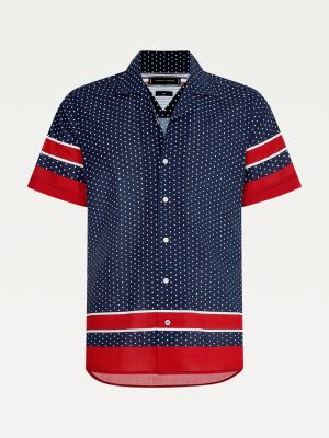red white and blue tommy hilfiger shirt