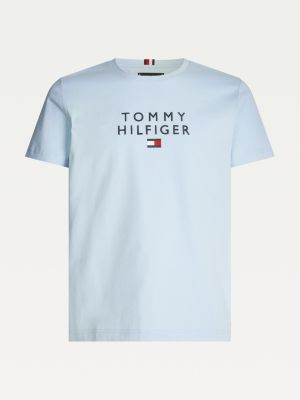 Futbolka S Vyshitym Logotipom Sinij Tommy Hilfiger