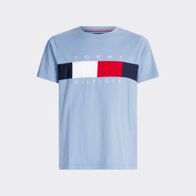 Futbolka S Teksturnym Flagom Sinij Tommy Hilfiger