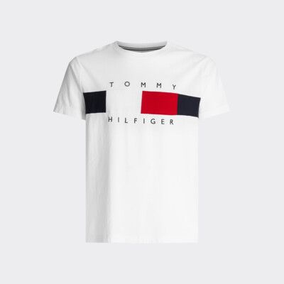 Futbolka S Teksturnym Flagom Sinij Tommy Hilfiger