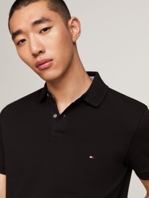 black 1985 collection regular fit polo shirt for men tommy hilfiger