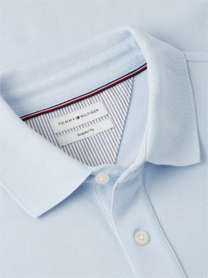 blue 1985 regular fit pique polo shirt for men tommy hilfiger