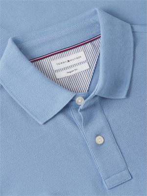 blue 1985 regular fit pique polo shirt for men tommy hilfiger