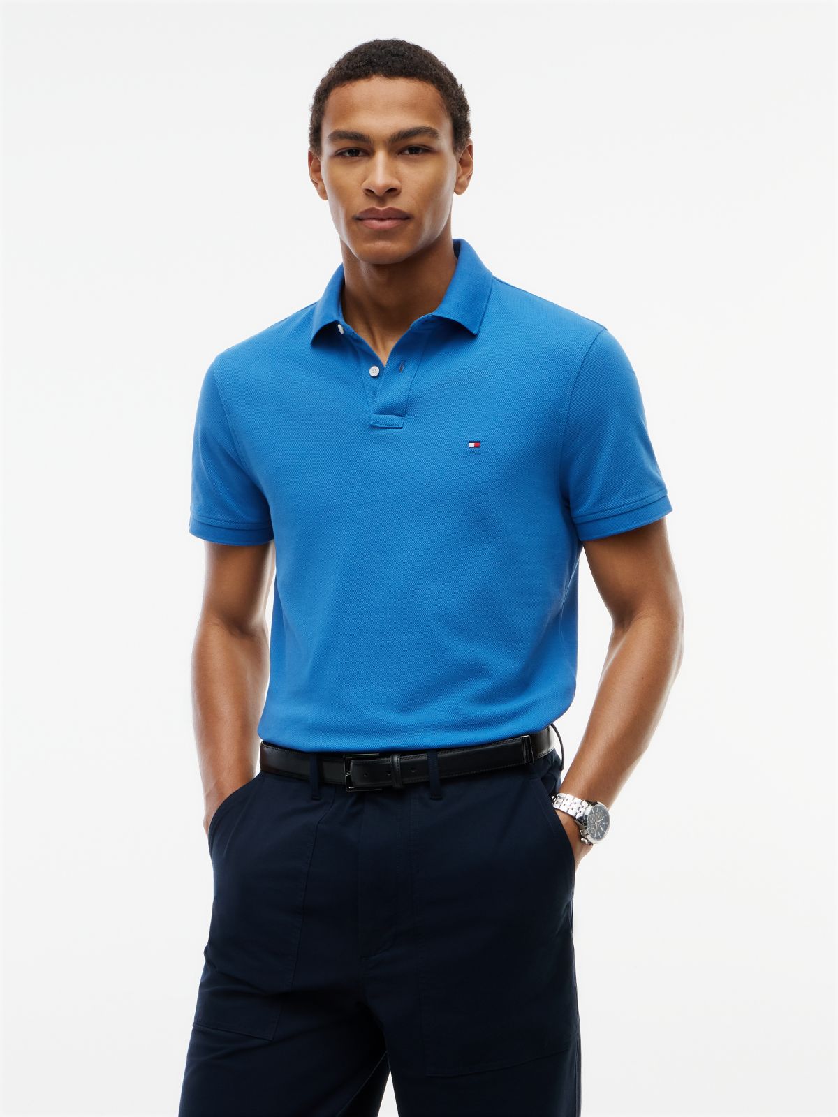 1985 Regular Fit Pique Polo Shirt — Blue