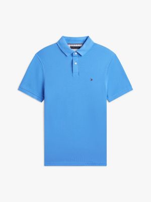 blue 1985 regular fit pique polo shirt for men tommy hilfiger