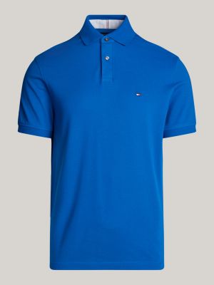 blue 1985 collection textured pique polo shirt for men tommy hilfiger