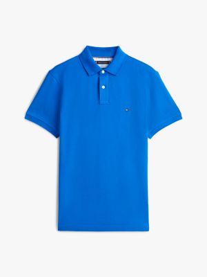 blue 1985 regular fit pique polo shirt for men tommy hilfiger