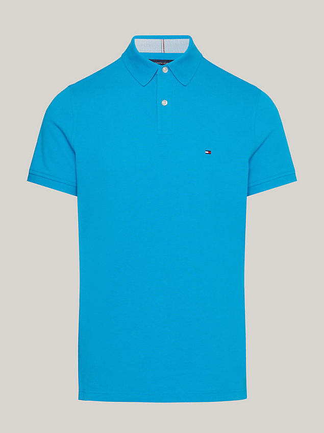 blue 1985 collection flag embroidery regular fit polo for men tommy hilfiger