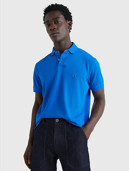 blauw 1985 collection th flex polo voor men - tommy hilfiger