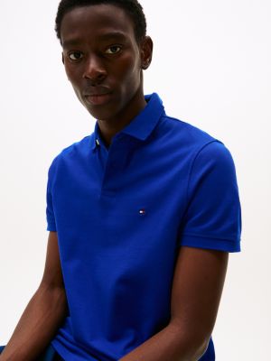 blue 1985 collection textured pique polo shirt for men tommy hilfiger