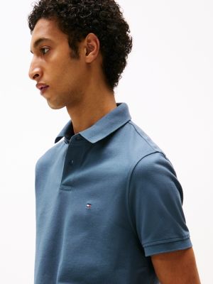 blue 1985 collection textured pique polo shirt for men tommy hilfiger