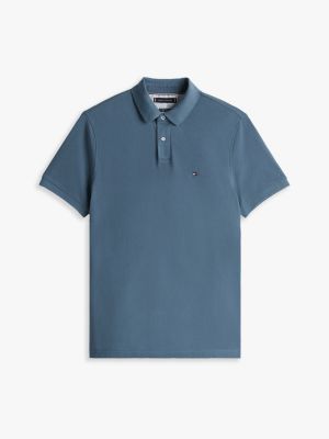 blue 1985 collection textured pique polo shirt for men tommy hilfiger