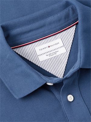 blue 1985 regular fit pique polo shirt for men tommy hilfiger