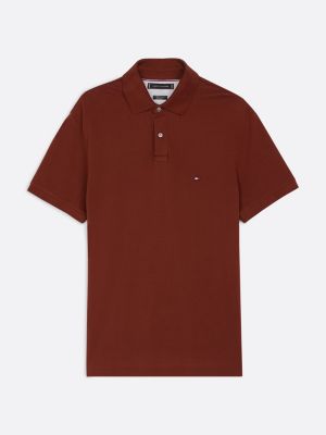 brown 1985 collection regular fit polo shirt for men tommy hilfiger