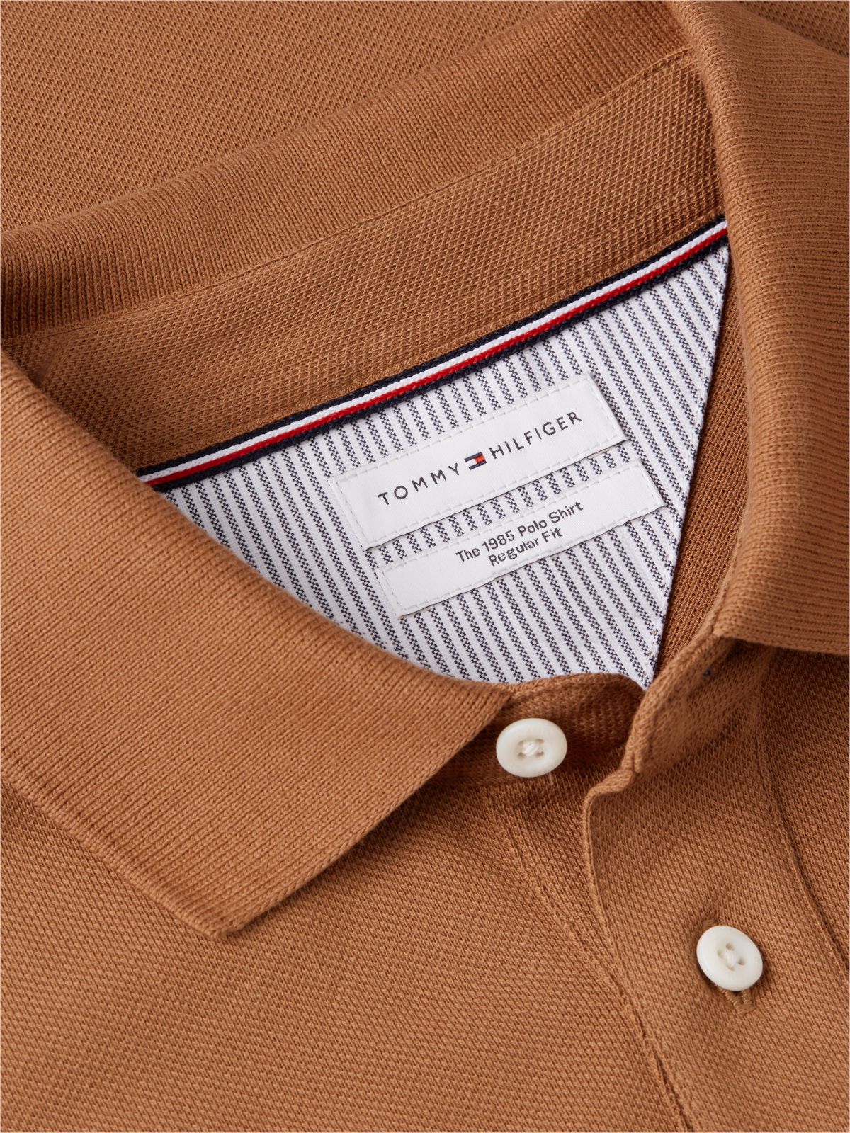 1985 Regular Fit Pique Polo Shirt — Brown