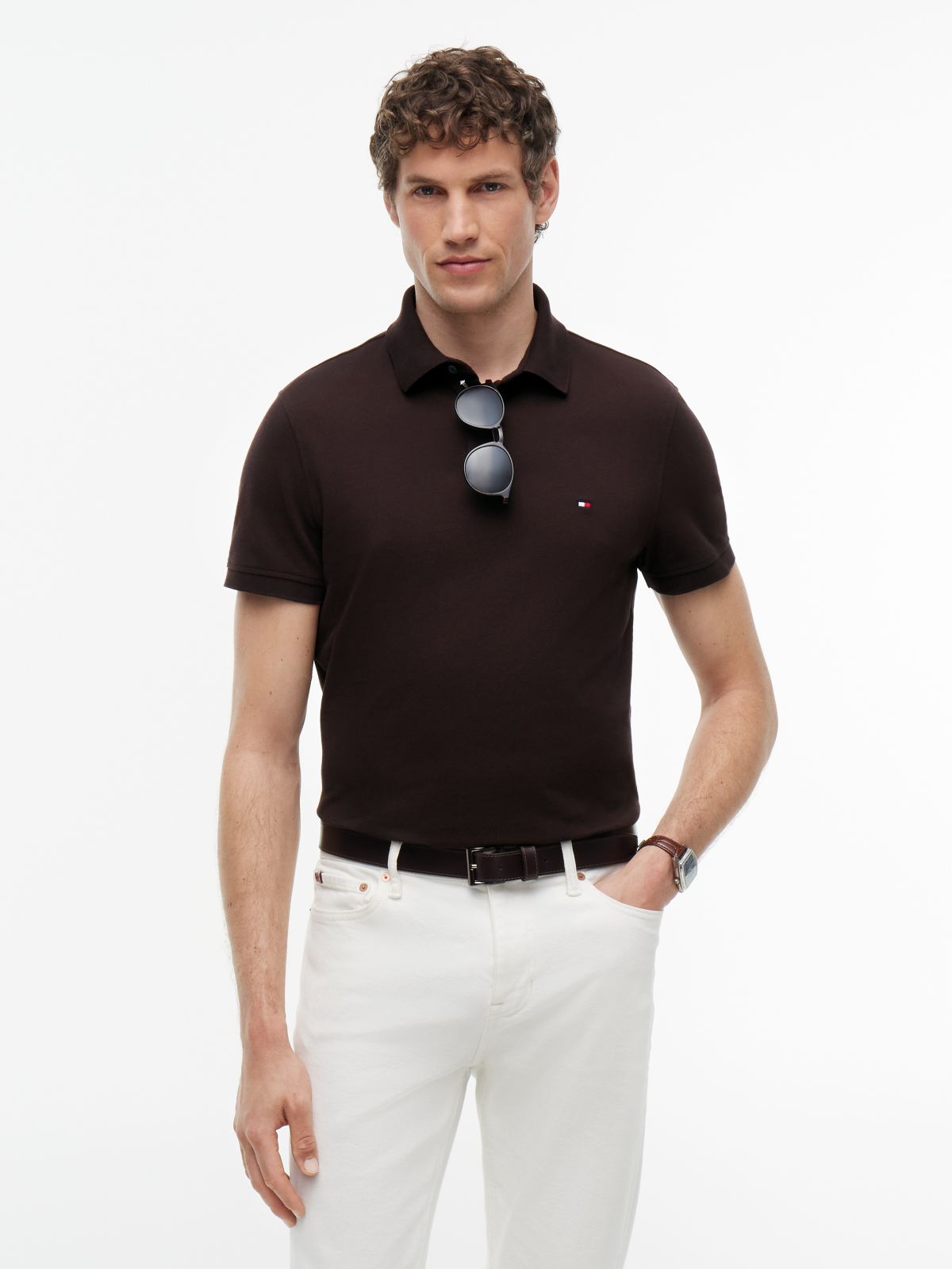 1985 Regular Fit Pique Polo Shirt — Brown