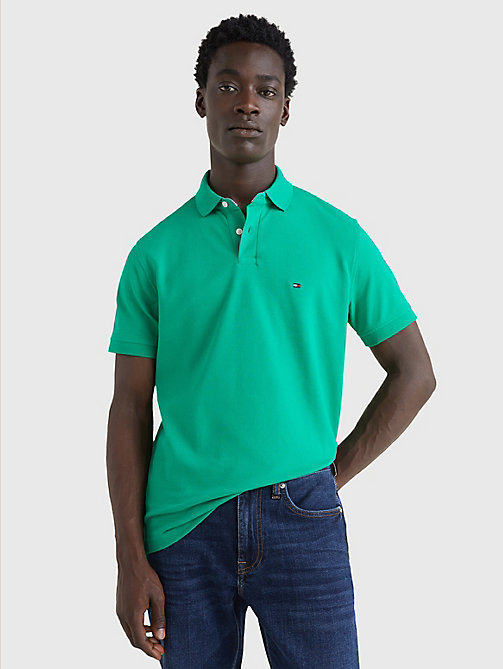polo coupe standard 1985 collection vert pour hommes tommy hilfiger