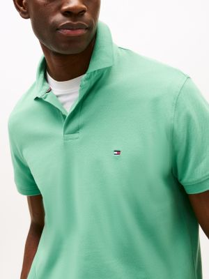 grün 1985 collection regular fit piqué-poloshirt für herren - tommy hilfiger