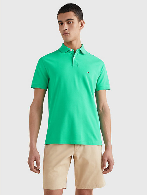 groen 1985 collection th flex polo voor men - tommy hilfiger