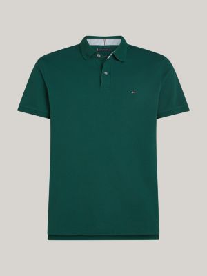 polo 1985 collection regular fit in piqué verde da uomini tommy hilfiger