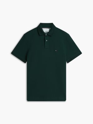 green 1985 regular fit pique polo shirt for men tommy hilfiger