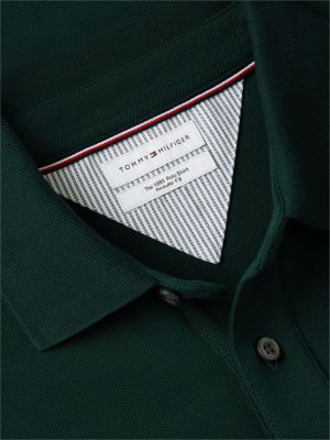 green 1985 regular fit pique polo shirt for men tommy hilfiger