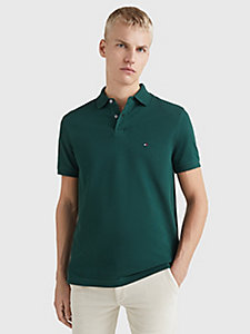 Mode Shirts Polo shirts Tommy Hilfiger Polo shirt groen-grijs klassieke stijl 