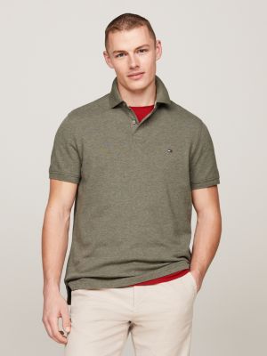 green 1985 collection regular fit piqué polo met textuur voor heren - tommy hilfiger