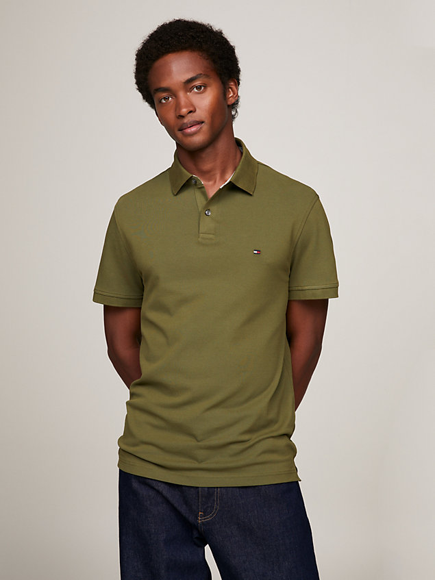 green 1985 collection regular fit polo for men tommy hilfiger