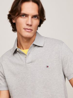 grey 1985 collection regular fit polo shirt for men tommy hilfiger