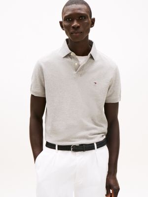 grey regular fit polo uit de 1985 collection voor heren - tommy hilfiger