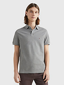 grey 1985 collection regular fit polo for men tommy hilfiger